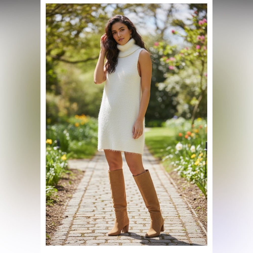 Show Me Your Mumu Fauna Dress
Cream ~ Sleeveless Fuzzy Turtleneck
Mini ~ Size S